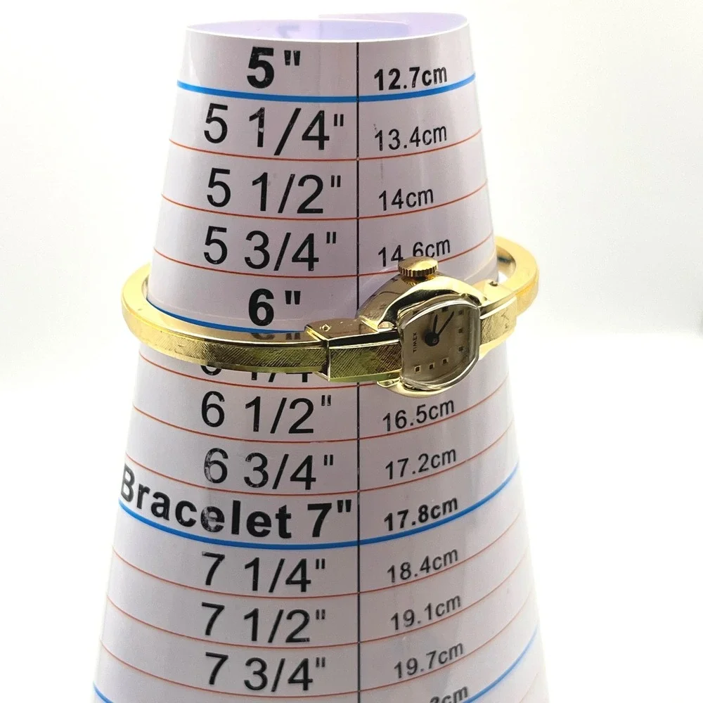 Vintage Timex Gold Tone Bangle Bracelet Cocktail Watch Manual Wind Mechanical